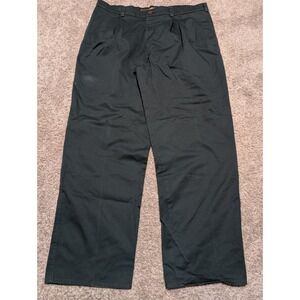Duxbak Men's‎ Dark Green Pleated Cotton Pants Size 36x29 Casual Workwear Outdoor